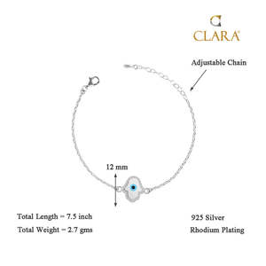 Pulsera con Amuleto de Mano de Hamsa y Ojo Turco CLARA, Plata de Ley 925, Accesorio de Moda - Product Image 5