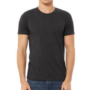 T-shirt à col rond ajusté pour homme en coton 100% noir, tailles XS-XL - Product Image 1