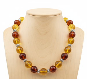 Women's 18-Inch Tibetan Silver Labradorite <b>Beaded</b> Necklace Hand-Knotted Geometric Design Stylish Trendy RUdra Brand Fashion - Product Image 4