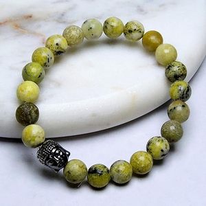 Giá Thấp Nhất Tự Nhiên Serpentine Pha Lê Chữa Bệnh 8Mm Vòng Đeo Tay Với Phật Quyến Rũ Cho Thiền & Tinh Thần Cân Bằng Trên Bán - Product Image 4