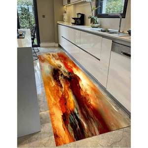 Tapis nuage abstrait : Couleurs d'automne, Décoration moderne style ferme, Tapis en chenille - Product Image 5