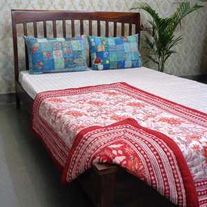 Latest India Vintage Design 100% Organic Cotton <b>Quilt</b> Hand Block Printed Kantha Baby <b>Quilt</b> with Polyester Filling Low Price Sale - Product Image 6
