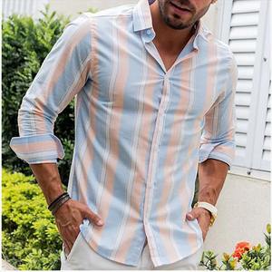 2025 camisa informal con estampado de moda para hombre, camiseta amarilla de manga larga con botones para Calle, uso diario cómodo - Product Image 5
