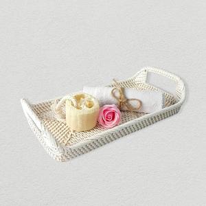 Plateau rond en rotin artisanal de qualité supérieure, cadeau de Noël, décoration d'intérieur pour une ambiance festive à la salle à manger - Product Image 4