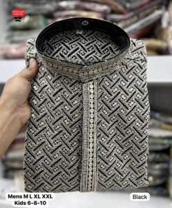 <b>Men</b> Festive Premium Rayon With Embroidery and Sequins Work Both Sidey <b>Kurta</b> Pyjama for Online Sale - Product Image 3