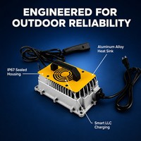 VOITATOP Chargeur de batterie embarqué 750W OBC Étanche IP67 12V-72V Détection automatique LiFePO4 pour Chariot de golf Chariot élévateur Marine Intelligent