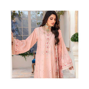 Vestido de gasa de 2 piezas de diseño pakistaní de lujo de algodón Salwar Kameez para Mujeres para la colección Mehndi Wear y Fancy Suits - Product Image 6