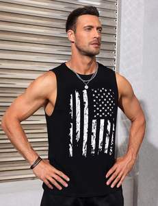 เสื้อกล้ามถักระบายอากาศลำลองสำหรับผู้ชายเสื้อโชว์กล้ามแขนกุดลายกราฟิกต้นมะพร้าวออกแบบให้รักชาติ - Product Image 2