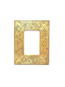 Handcrafted <b>Gold</b> Floral Engraved Metal <b>Frame</b> Stylish Classic Design Perfect for Elegant Home Decor or Special Occasions - Product Image 3