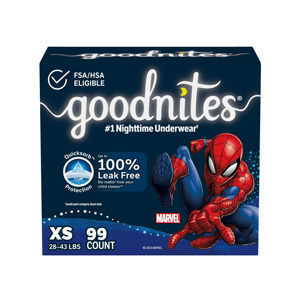 Goodnites Nourrissons Pipi au lit Sous-vêtements de nuit Goodnites XS (28-43 lb.) 44 Ct - Product Image 1
