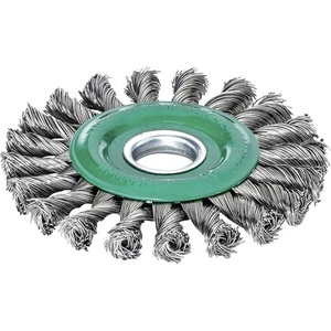 Stainless Steel Round <b>Brush</b> 125mm 0.5mm Wire 14mm Bore 12500 RPM-LESSMANN - Product Image 1