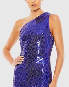 เดรสแม็กซี่ภาพเงานางเงือกสุดเซ็กซี่สำหรับผู้ใหญ่เสื้อเปิดไหล่ปักมุกประดับด้วยลูกปัดสีพื้นยาวถึงพื้น - Product Image 1