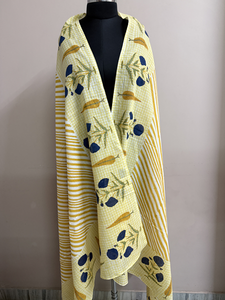 ผ้าคลุมไหล่ผ้าฝ้ายน้ำหนักเบาสำหรับผู้หญิง ลายพิมพ์บล็อกด้วยมือ กันลม ระบายอากาศ แห้งเร็ว ทนทาน ผ้าคลุมไหล่แบบดั้งเดิมทั้งหมด - Product Image 2