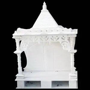 Handcraft Stone Carved White Marble White Marble Temple Use for Home and Office | Indoor White Marble Temple