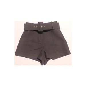 70618 Bermuda a vita alta con cintura-nero