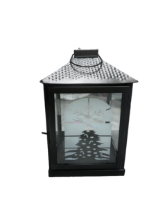 Nouvelle lanterne à bougie exclusive en métal et verre avec support de pilier coupe-vent pour la décoration de la maison et les fêtes de Noël - Product Image 4