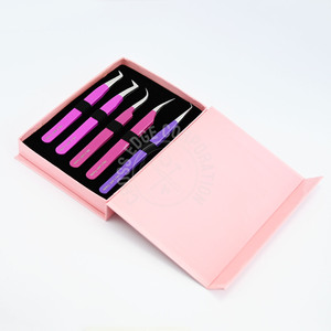 Pince à cils en acier inoxydable de marque privée avec embouts en fibre pointue pour les extensions de cils d'isolation et de volume - Product Image 3