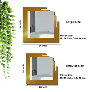 Espejo de pared de Metal decorativo de forma Rectangular de diseño moderno, espejos de tocador decorativos para el hogar - Product Image 2