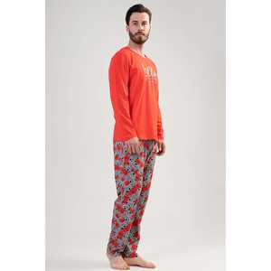 Conjunto de Pijama de Manga Larga con Cuello Redondo para Hombre, con Bolsillos, Camisa y Pantalón Cómodos - Product Image 3