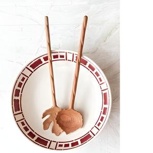 Servidor de ensalada de boda de madera de plata brillante precio al por mayor superventas Juego de 2 para hoteles y restaurantes en casa - Product Image 1