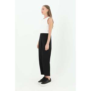 Puane Women's Comfortable Loose Fit Shalwar <b>Harem</b> Pants, Stylish Casual <b>Trousers</b> for Daily Wear, Black - 18166PNT - Product Image 2