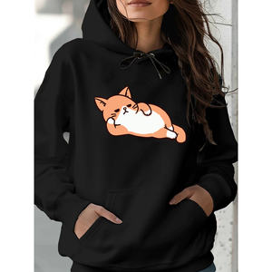 Kinitwear เสื้อสเวตเตอร์สวมหัวสำหรับผู้หญิง, เสื้อฮู้ดมาตรฐานสีเดียวสำหรับใส่สบายในฤดูหนาว/ฤดูใบไม้ร่วง - Product Image 1