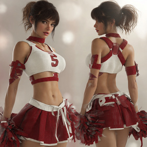 Uniforme Deportivo Estampado para Mujer, Jersey de Animadora de Manga Larga, Falda Deportiva para Baile - Product Image 5