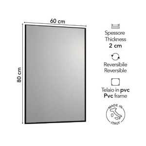 60x80 Framed <b>Mirror</b> with PVC Frame and Matt Black Edge - Product Image 2