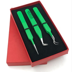 Pinzas para Pestañas de Acero Inoxidable de Doble Curvatura, Recubrimiento en Polvo Antimagnético y Antiestático, Duraderas y de Alta Calidad - Product Image 1