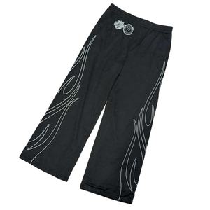 Pantalons de survêtement respirants pour femmes, logo personnalisé imprimé, pantalon de jogging à devant plat, tissu worsted - Product Image 1