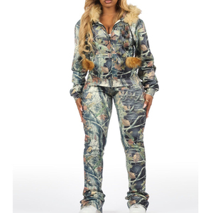 Ensemble de survêtement de sport pour femmes, veste coupe-vent, tenue d'entraînement confortable et respirante pour le fitness - Product Image 3