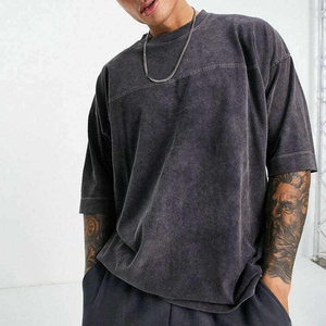 Camiseta de estilo Vintage para hombre de 100% algodón de gran tamaño de lujo lavado ácido lavado Boxy peso pesado diseño personalizado estilo Vintage - Product Image 1