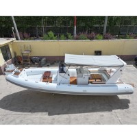 Bateau rigide en fibre de verre Zhenbo RIB-860 28 pieds/8,6 m, ORCA Hypalon léger, capacité de 20 personnes, pour la pêche, les loisirs en famille.