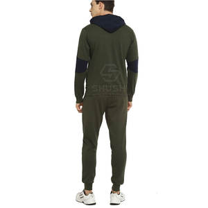 Survêtement d'hiver uni à capuche grande taille pour hommes avec logo personnalisé fermeture à cordon de serrage Polyester/coton de haute qualité - Product Image 4