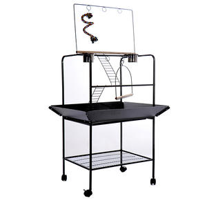 Hammertone poweder recubierto divertido loro interacción pájaro playstand jaula con escalera oscilante y barra colgante - Product Image 1