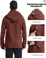 Chaqueta Impermeable de Invierno para Senderismo, Cortavientos, con Cierre de Cremallera, Tejido Recubierto, Gore-Tex, Resistente al Agua 10,000mm, Personalizable