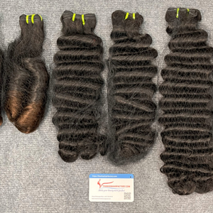 NOUVELLE COLLECTION Cheveux bouclés vapeur vietnamiens 100% Cheveux réels SANS extension de cheveux synthétiques sans fibres couleur noire naturelle - Product Image 4