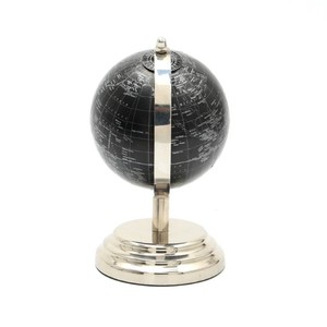 Black Metal World Globe Escritorio Decoración Oficina Estudio Geografía Mapa DE LA TIERRA Soporte de plata - Product Image 5