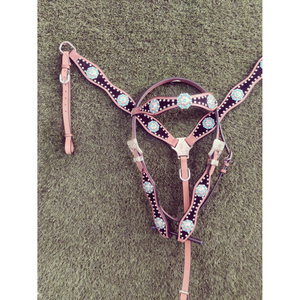 Ensemble de brides occidentales de haute qualité collier de poitrine à une oreille avec tack en cuir tressé prix de gros pour les produits équestres - Product Image 5