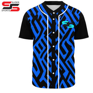 Vente en gros d'usine Maillot de baseball décontracté pour femmes d'été Col en V Bouton 100% polyester Personnalisable Maillot de softball pour adultes - Product Image 1