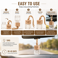 Diffuseur d'arômes pour voiture en bois avec logo personnalisé, mini diffuseur de parfum suspendu, bouteille en verre pour huile essentielle liquide, rafraîchisseur d'air pour voiture