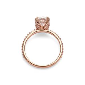 ชุดง่ามเพชรโมอิสสำหรับผู้หญิงขนาด6x8มม. สีเงินสเตอร์ลิง925ทึบแหวนแต่งงานครบรอบแต่งงาน - Product Image 4