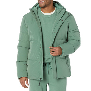 Unisex Autumn Winter Loose Casual Hooded Windproof Polyester <b>Jacket</b> For <b>Men</b> with Zipper Outdoor <b>Warm</b> Puffer <b>Men's</b> <b>Jackets</b> - Product Image 4
