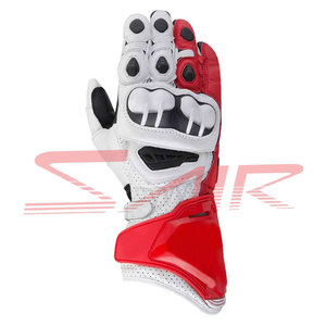 Guantes de moto de dedo completo de cuero genuino con logotipo personalizado Guantes de carreras de deportes de invierno con funcionalidad de pantalla táctil - Product Image 2