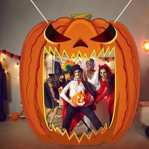Effrayant citrouille porte bannière effrayant <span class=keywords><strong>Photo</strong></span> stand accessoires grande horreur photographie toile de fond pour Halloween fête d'anniversaire faveurs approvisionnement - Product Image 4