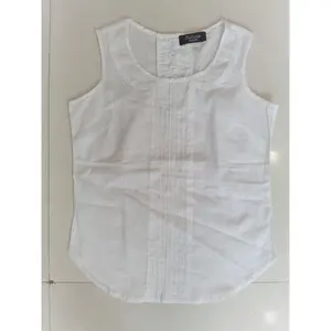 Хлопковая Однотонная рубашка без рукавов, женские Рабочие блузки, оптовая продажа одежды, заводская цена, пышная женская одежда