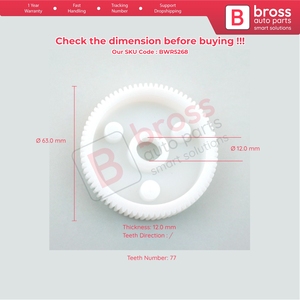 Engranaje Interior del Motor del Elevalunas BWR5268 770311820 para Trafic Vivaro PriMastar, Piezas de Automóvil Bross, Hecho en Turquía - Product Image 3