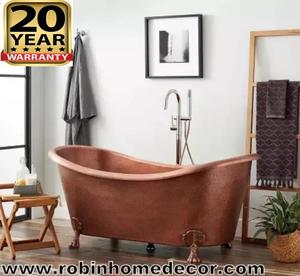 Exportador indio ofrece bañera independiente martillada de cobre sólido de estilo vintage de alta calidad excelente bañera de hidromasaje de cobre antiguo - Product Image 3