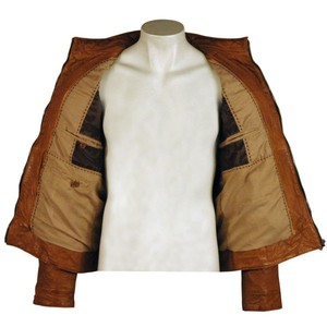 Veste coupe-vent personnalisée en gros pour hommes Manteau d'extérieur pour garçon en cuir Grande taille Vestes décontractées pour hommes Coupe-vent - Product Image 5