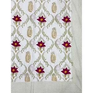 Parure de lit double 100 % coton imprimée à la main avec taie d'oreiller, motif floral classique, écologique, taille King, lot de 3 - Product Image 2